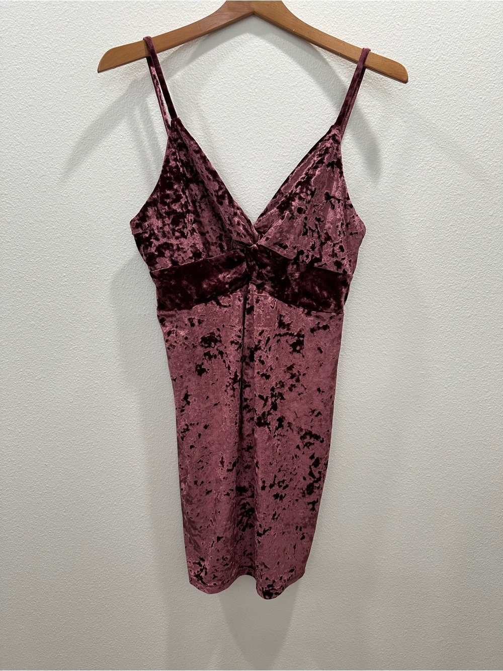 Intimately by Free People Crushed Velvet Slip Dress Red mauve plum cutout large